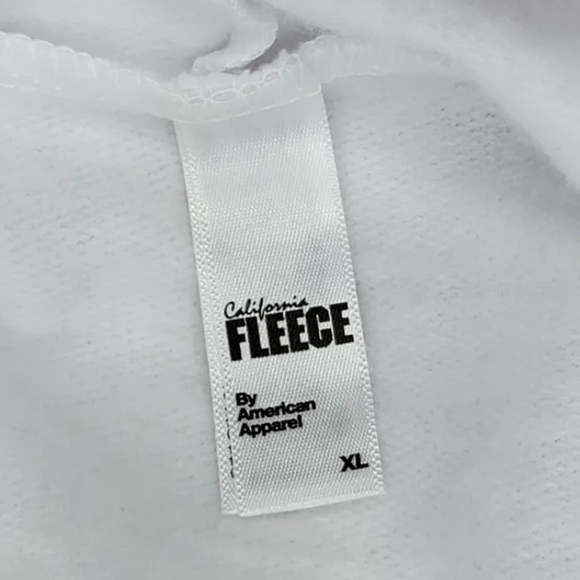 California Fleece by American Apparel Mens White Hoodie $ 'MULAH' Size XL - NEW - Picture 8 of 8